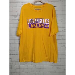 Majestic La Lakers Mens  T Shirt Los Angeles Lebron James 23 Yellow
